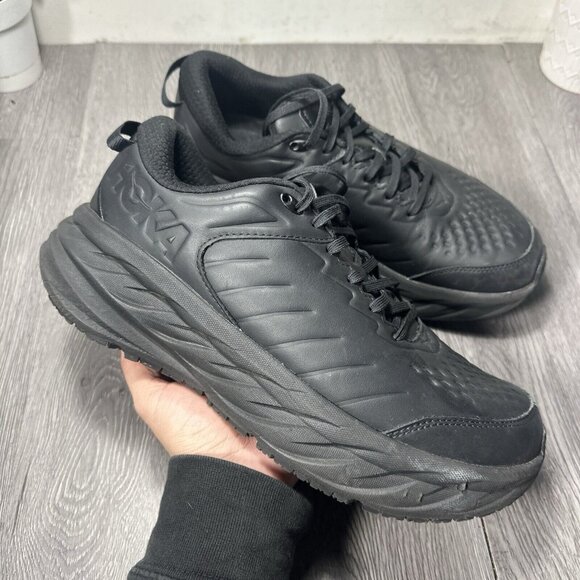 Hoka One One M Bondi SR Men's Size 12 2E Wide Triple Black Sneakers Shoes
